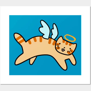 Orange Tabby Cat Angel Posters and Art